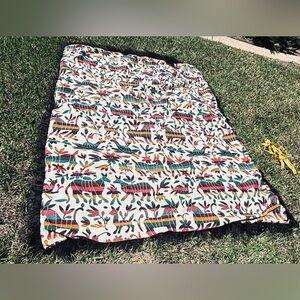 Colorful Animal Print Fringe Throw Blanket - Multicolor